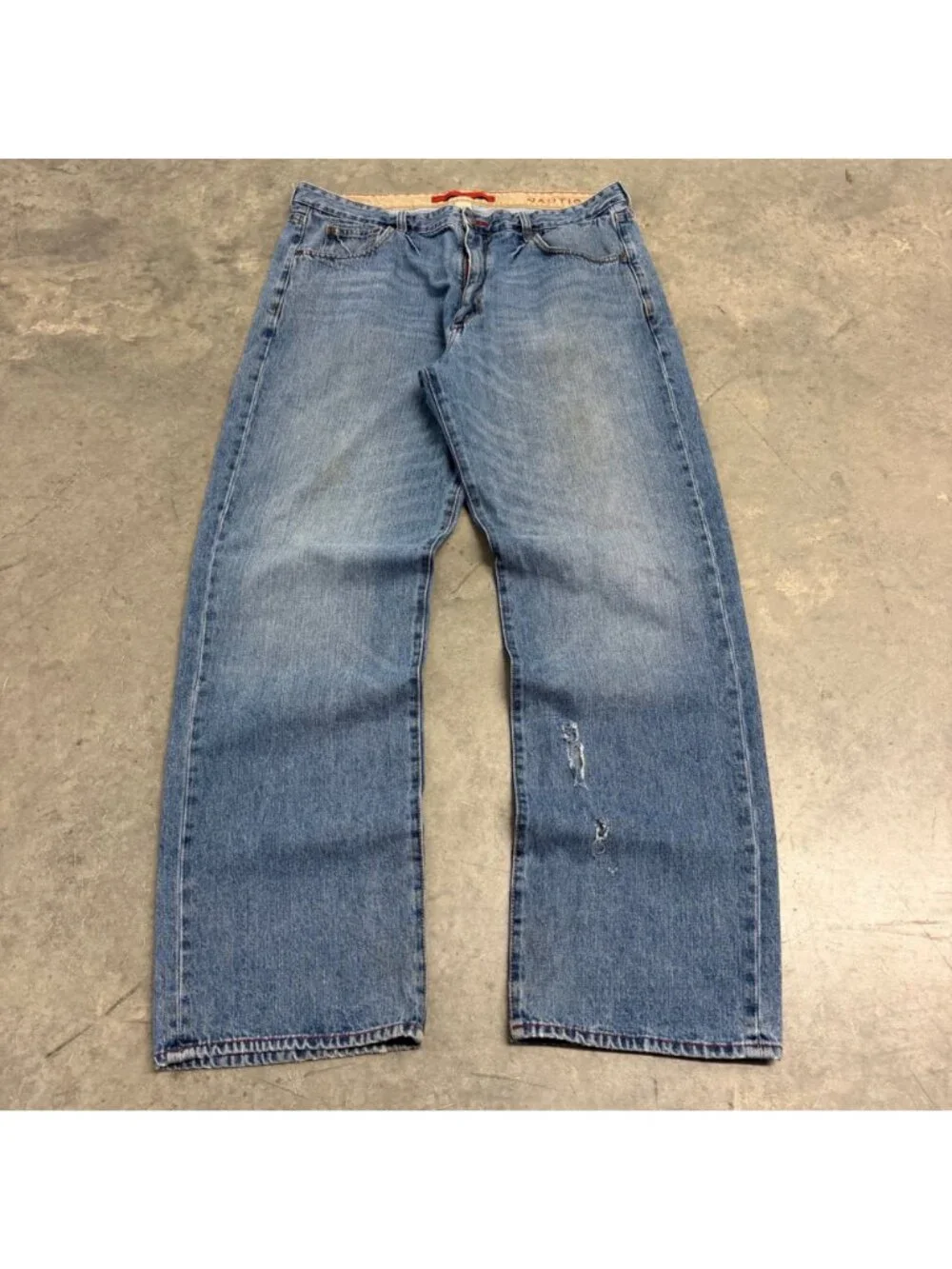 Nautica 2000's Baggy Wide Leg Denim Jeans Mens 36x34